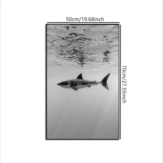 Tableau requin noir et blanc