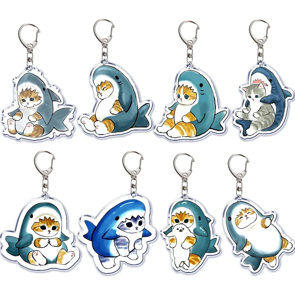 Porte-clés chat requin