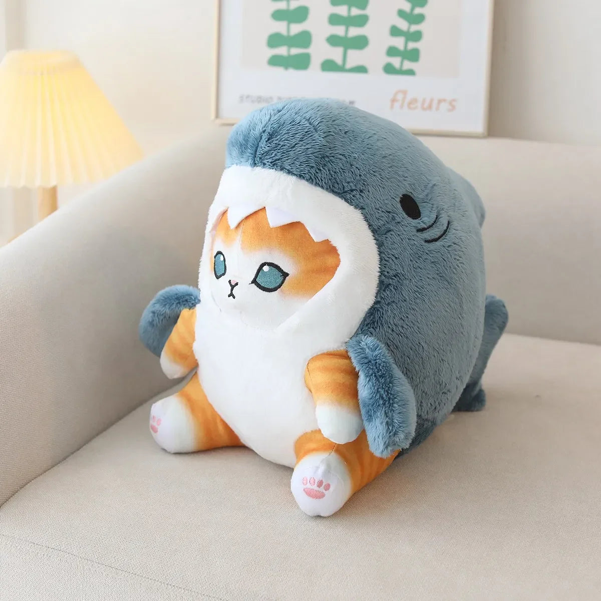Peluche chat requin