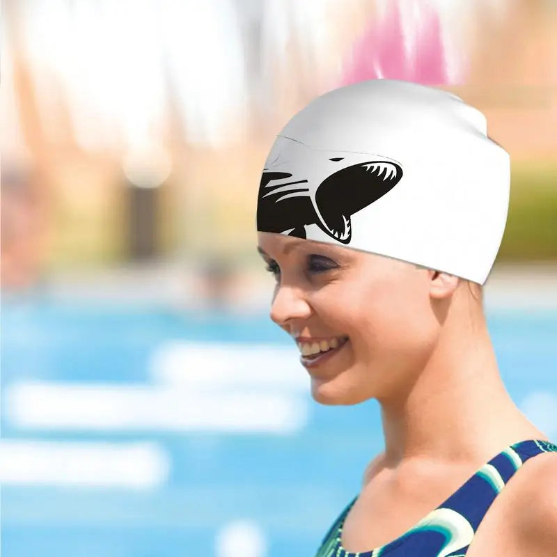 Bonnet de bain silver shark