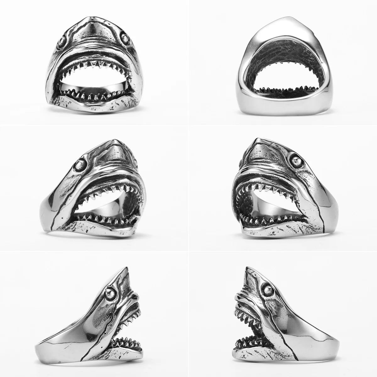 Bague tete de requin