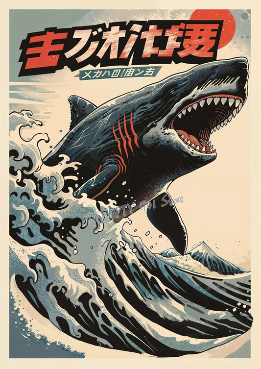 Tableau requin manga