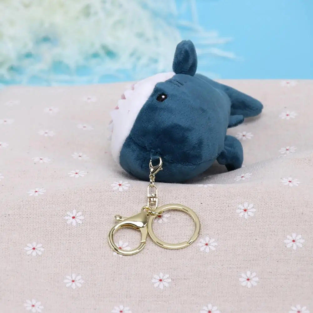 Porte-clés doudou requin bleu