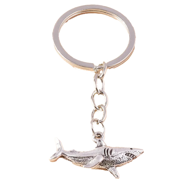 Porte-clés argent requin