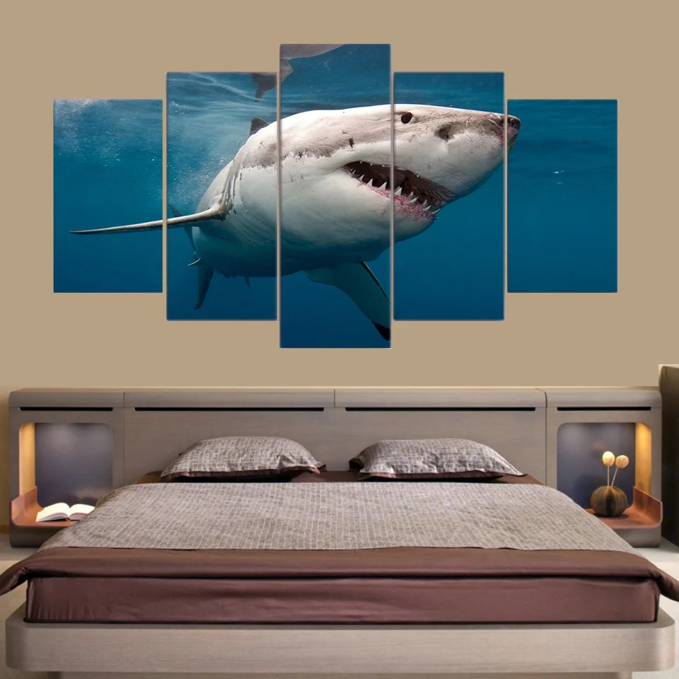 Tableau 5 pièces requin