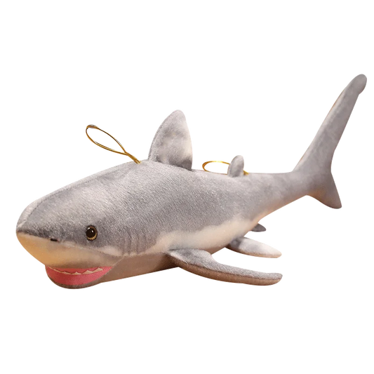 Peluche requin kawaii grise