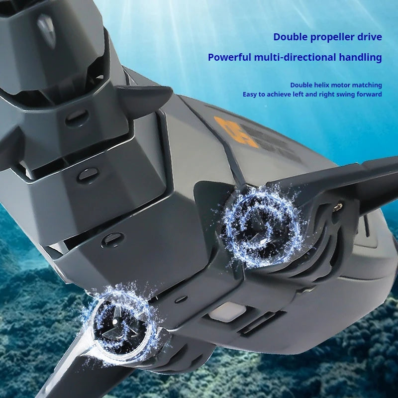 Requin télécommandé avec caméra — modèle rechargeable