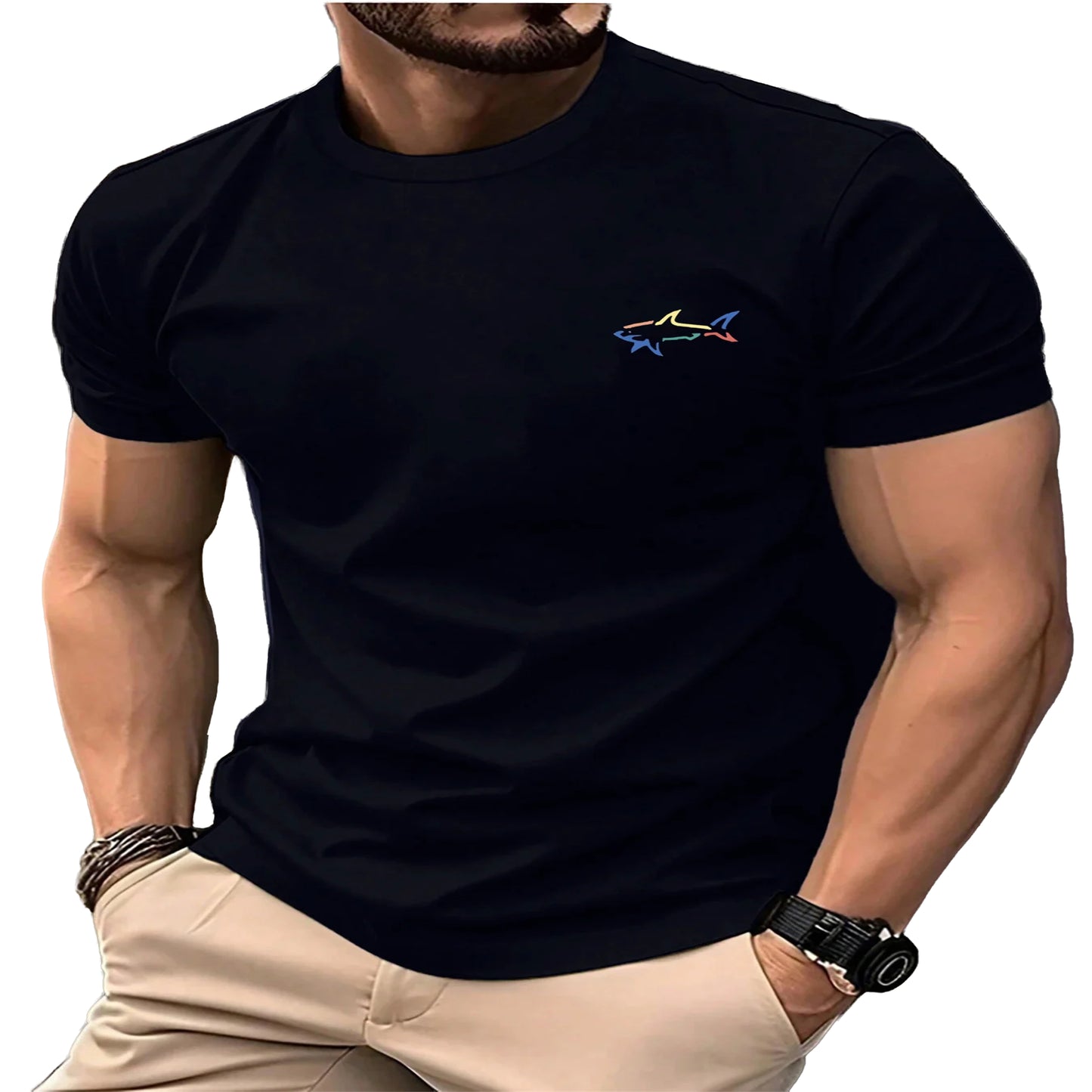 T-shirt requin outline