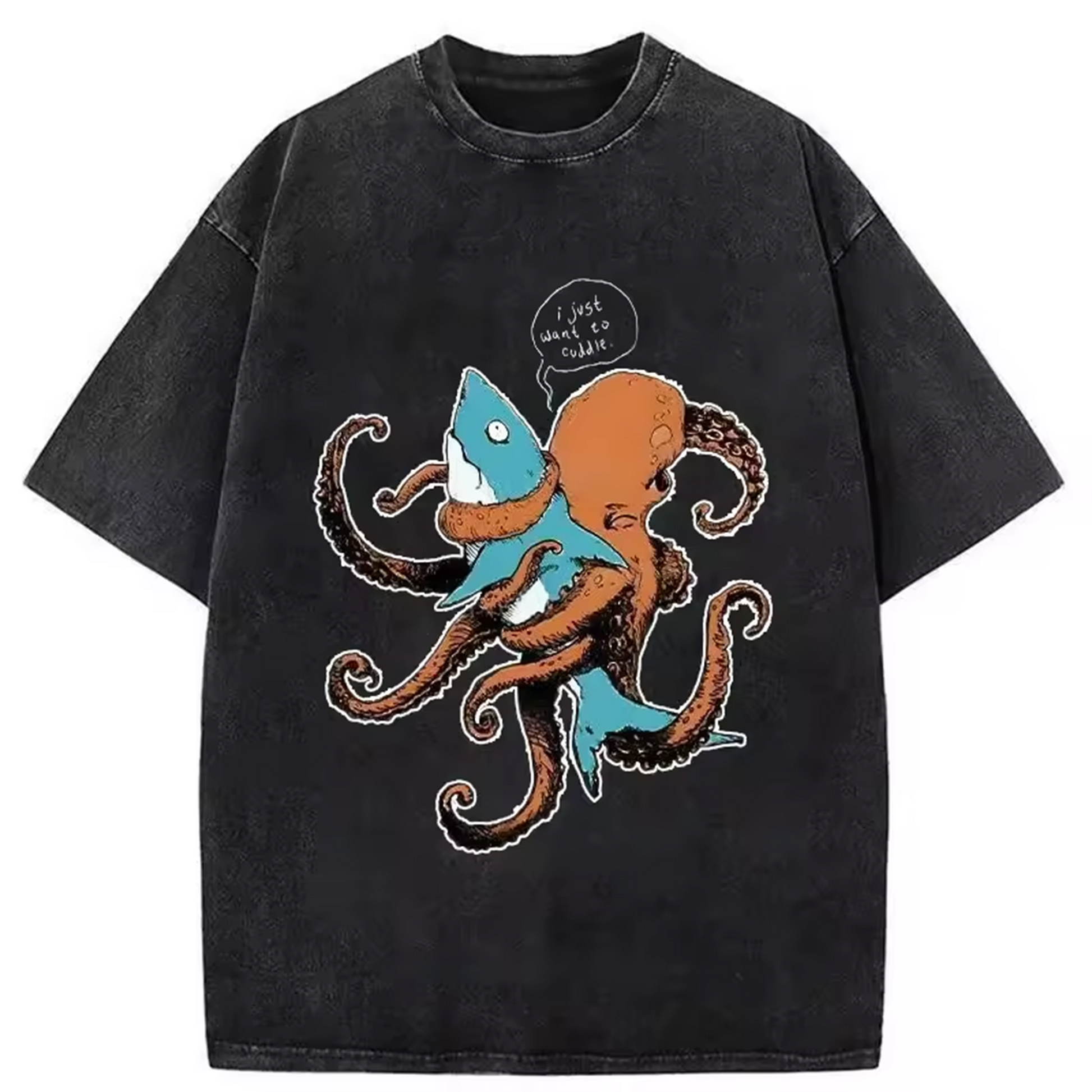 t shirt requin poulpe