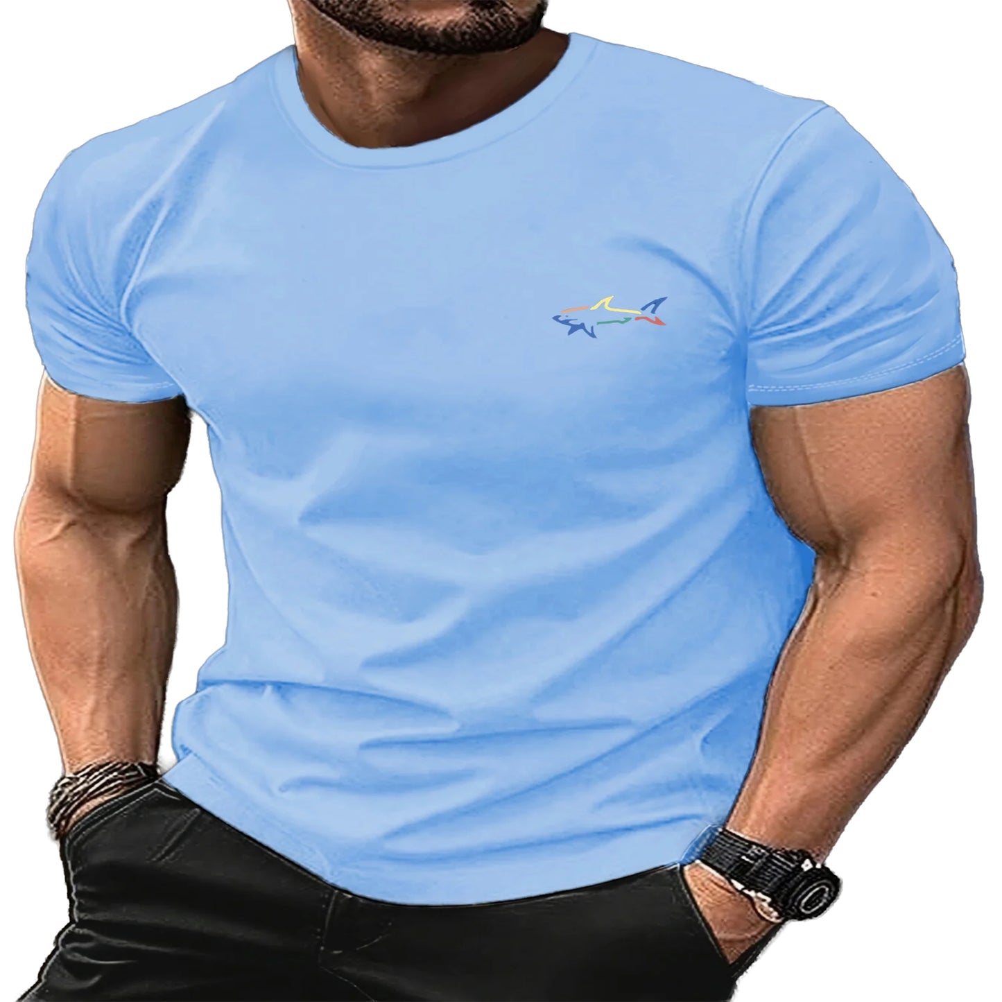 T-shirt requin outline